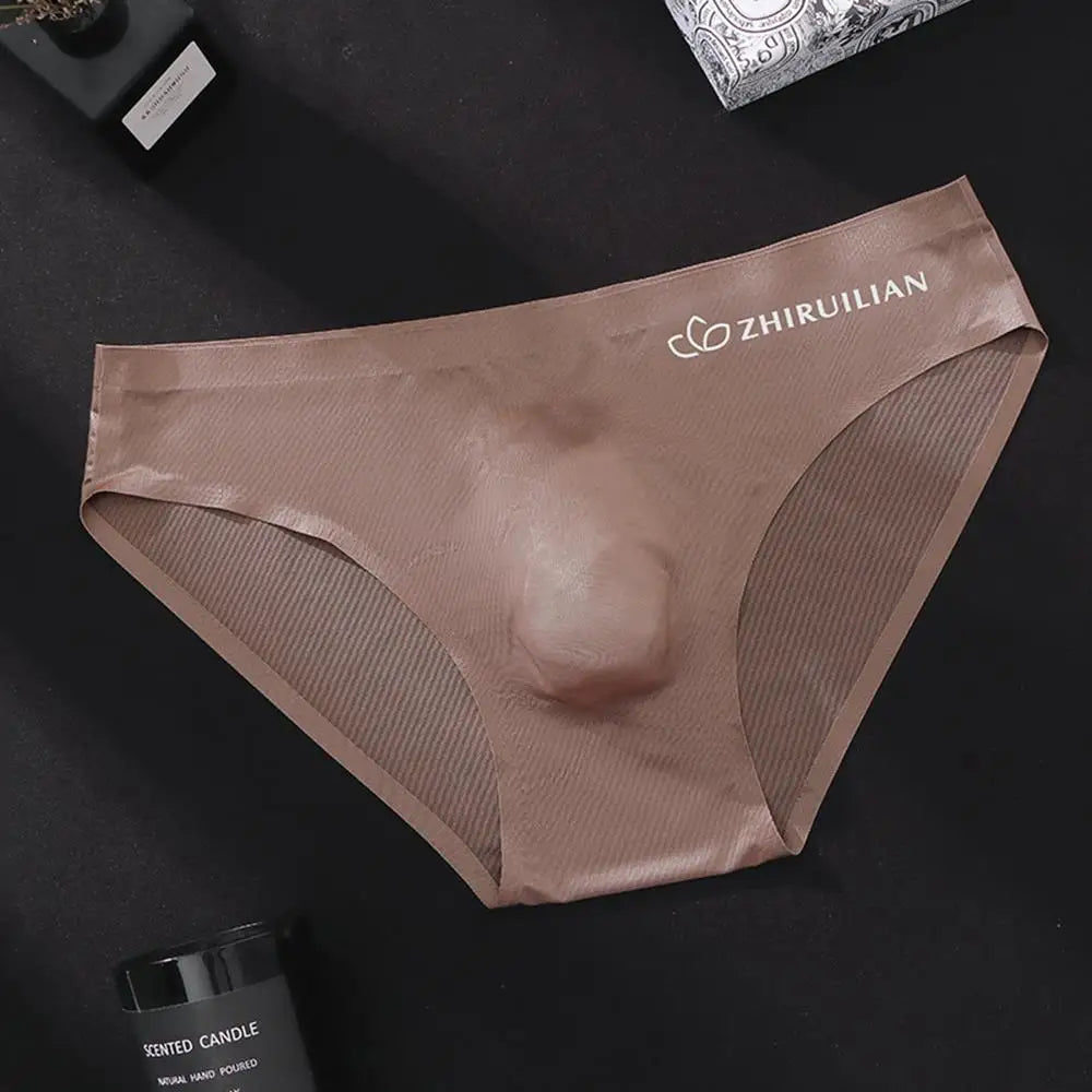 Men's mid waist solid color close fitting breathable underwear