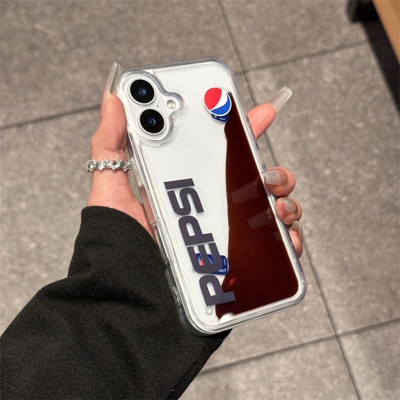 Creative Floating Coke Apple 16promax Quicksand Phone Case