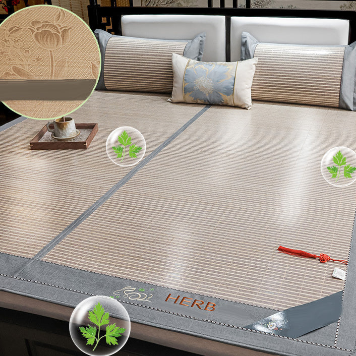 Cooling mat grass mat anji bamboo mat water-worn carbonised mat folding double-sided mat