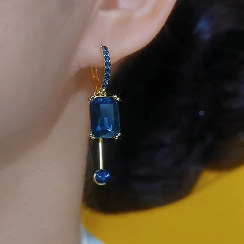 Blue Crystal Drop Earrings from Fashion Square