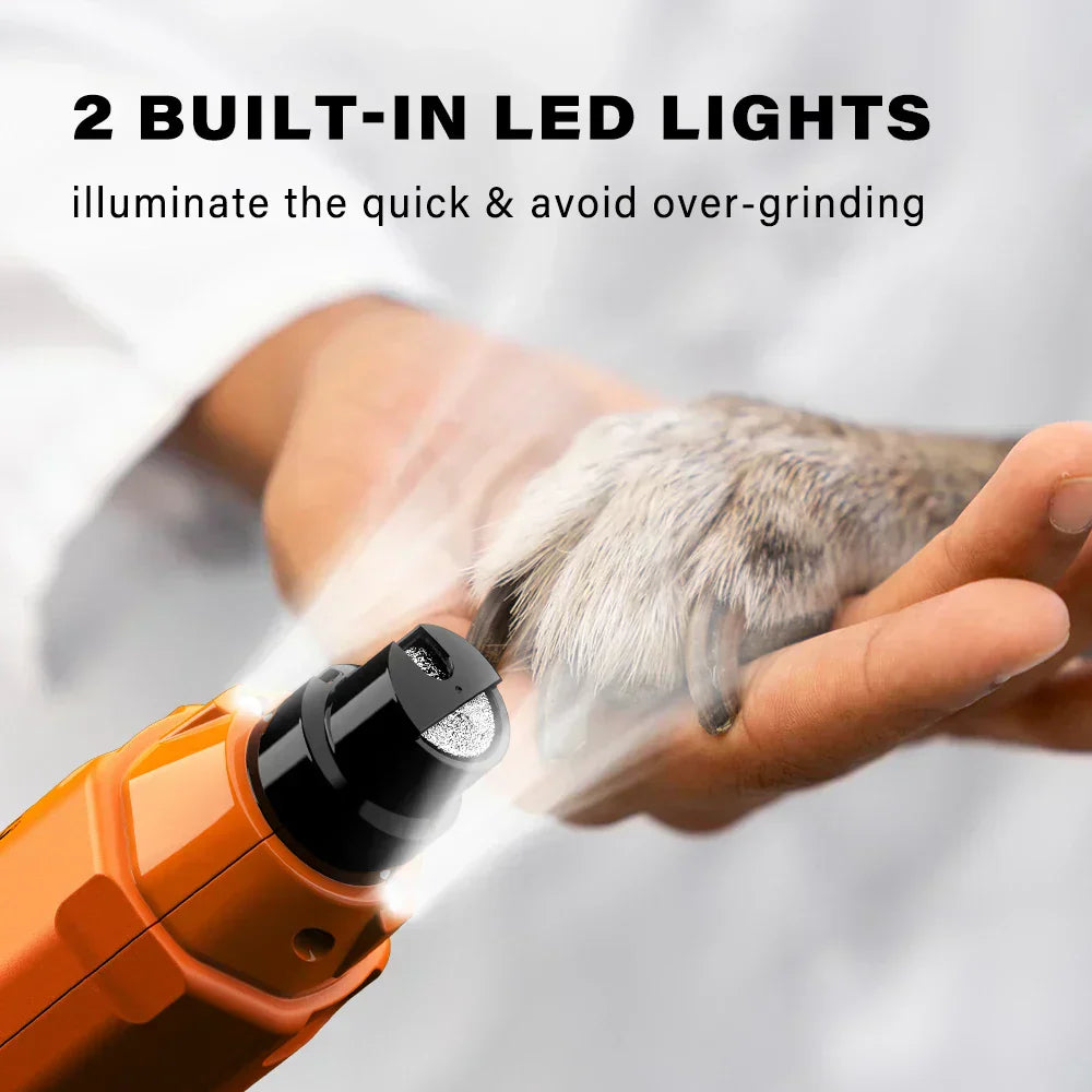 Electric Dog Nail Grinder | 6 Speeds | Ultra Quiet & Rechargeable | Painless Grooming