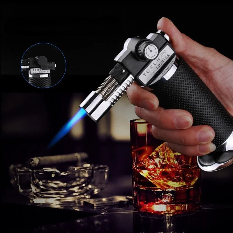 Gas Lighter Windproof BBQ Kitchen Cooking High Capacity Torch Turbine Lighter Spray Gun Jewelry Metal Welding Men's Gifts