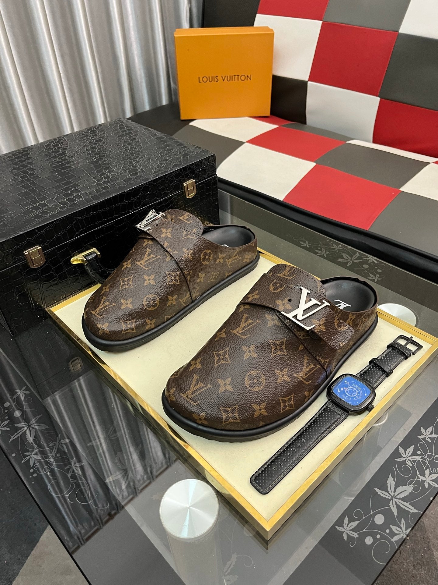 Lvv fashion casual printed slippers 0725082902