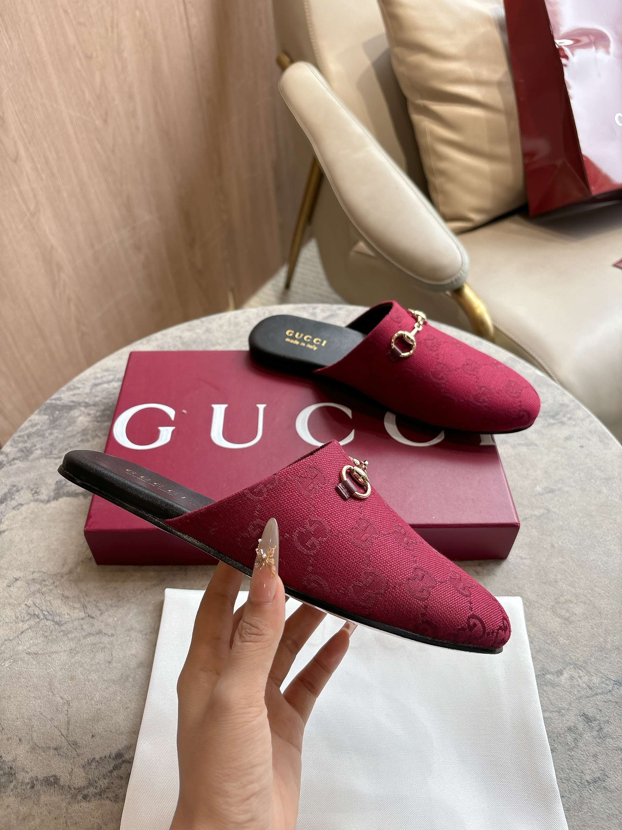 GG horse bit buckle slippers 0725101406