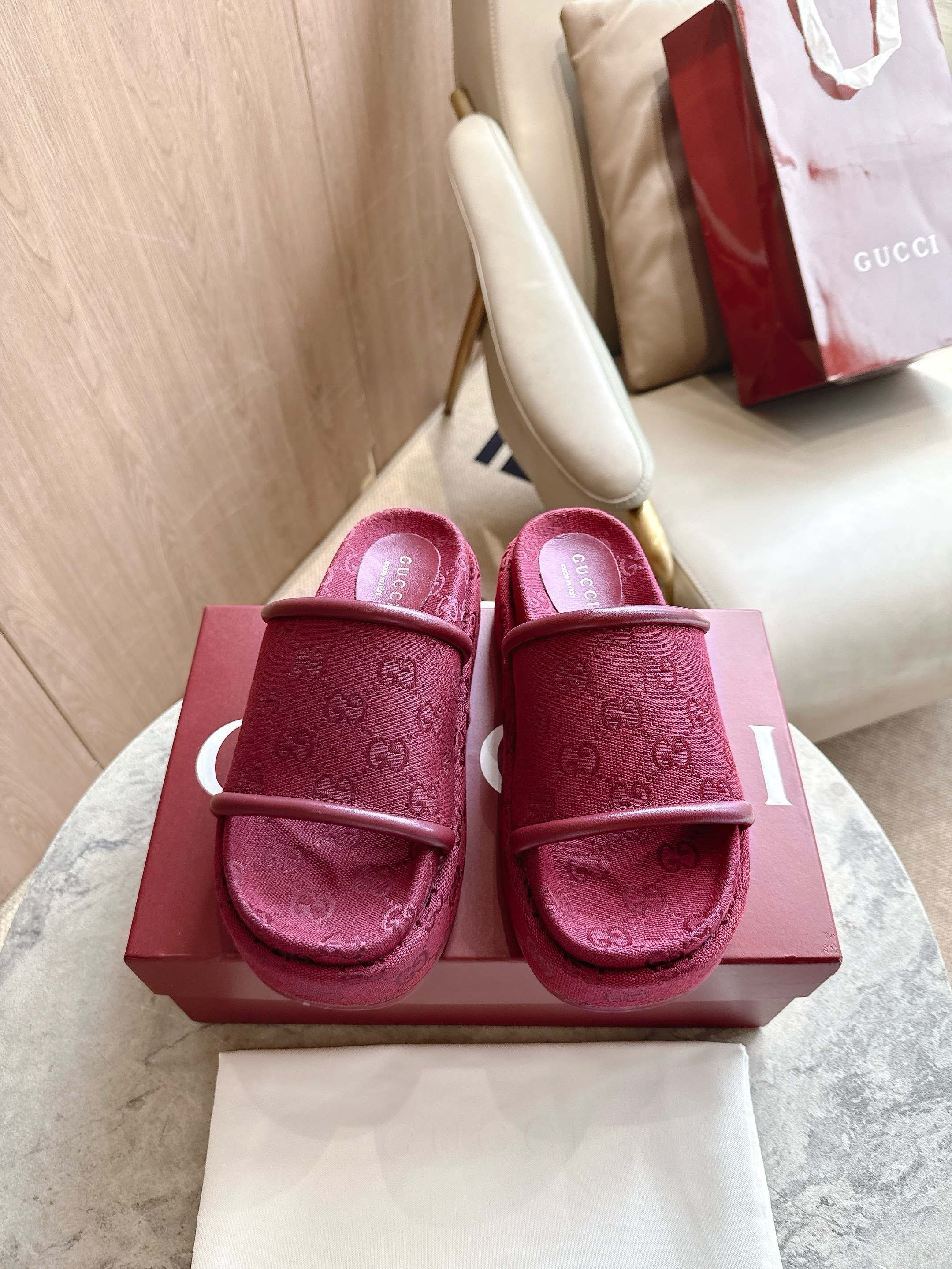 GG saddle buckle thick-soled slippers 0725101409