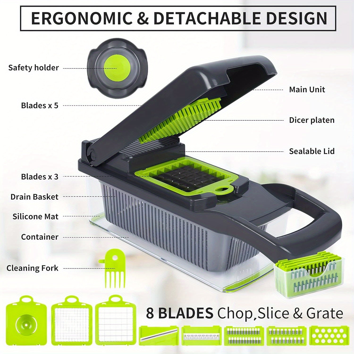 Pro 10in 1 Multifunctional Vegetable Chopper and Slicer Dicer