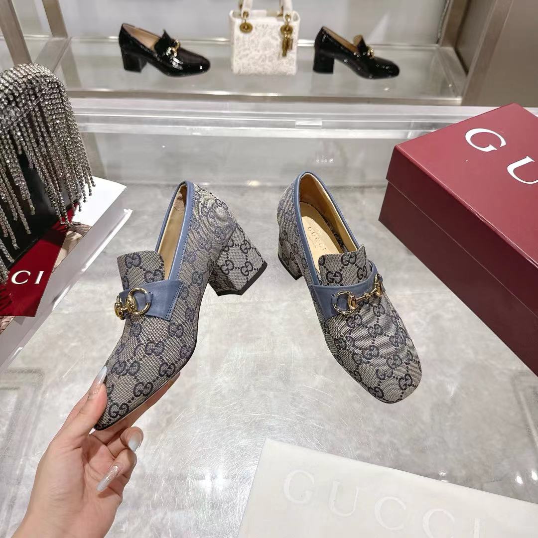 GG fashion print high-heeled loafers 0725102001