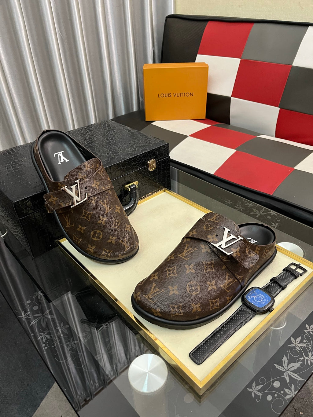 Lvv fashion casual printed slippers 0725082902