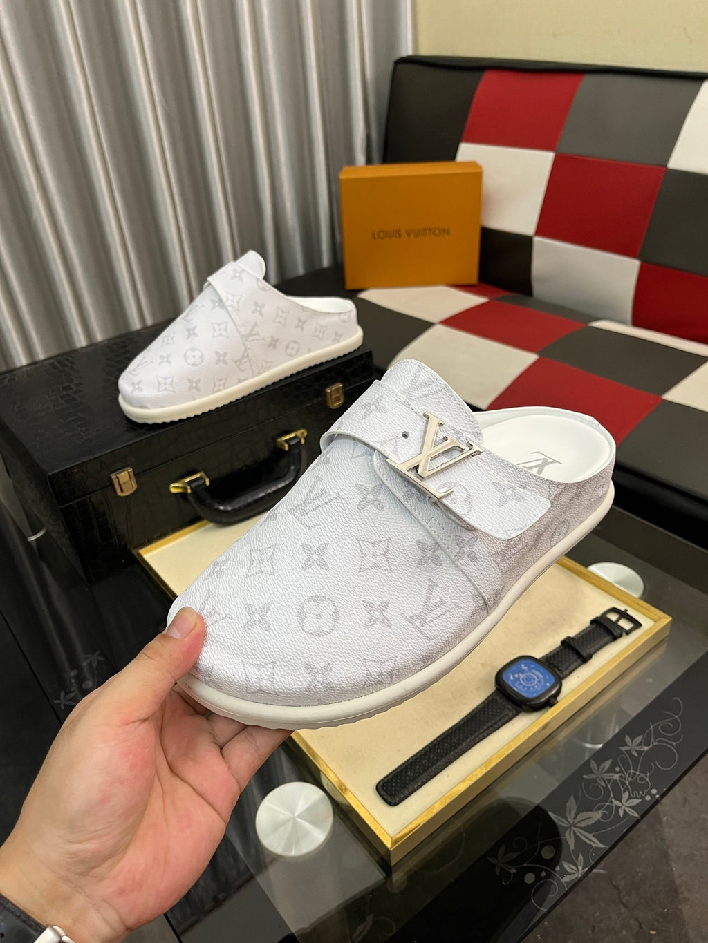 Lvv fashion casual printed slippers 0725082902