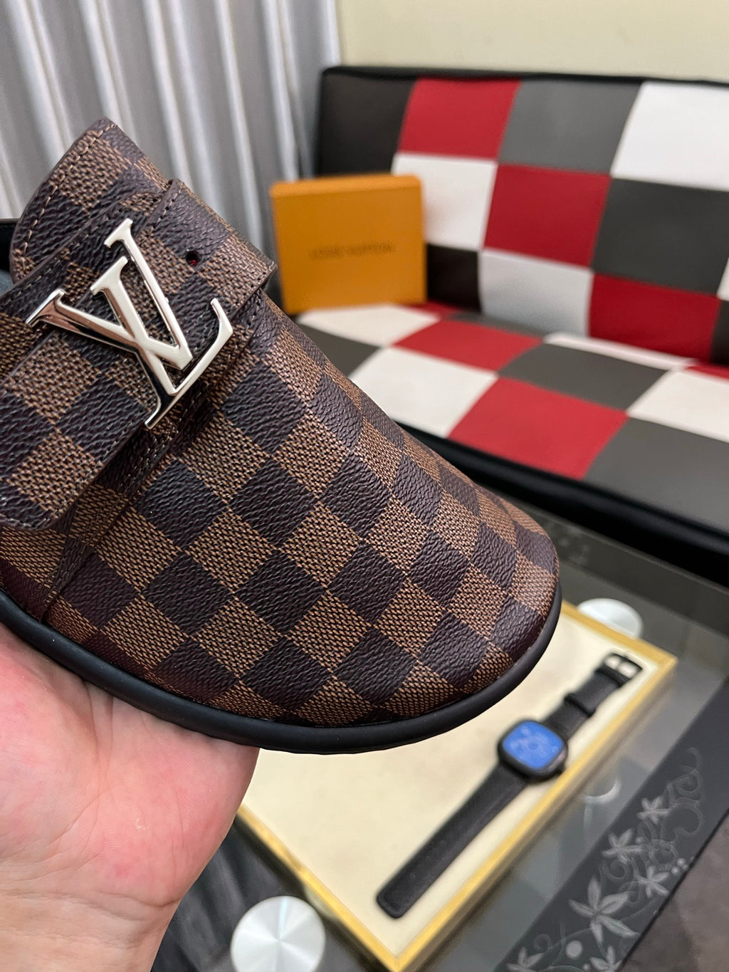 Lvv fashion casual plaid slippers 0725082903