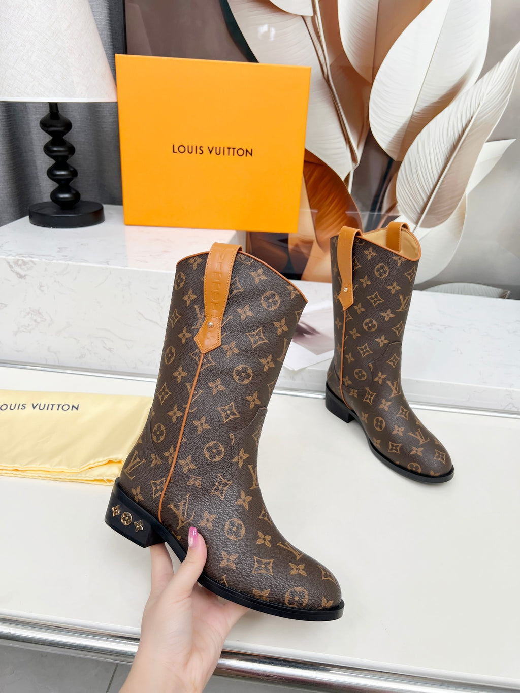 Lvv new fashionable printed long boots 0725092201