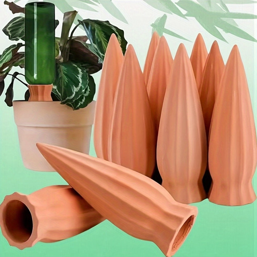 Terracotta Watering Spikes: Auto-Water Irrigation System for Indoor\u002FOutdoor Plants - Applicable to All Kinds of Bottles
