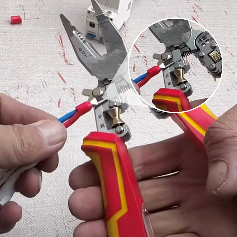 🧰8-in-1 Multifunktionale Abisolierzange mit Strommessung